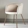 Fjôrd Eetkamerstoel Berit Cream Velvet/Walnoot