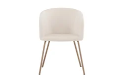 Fjôrd Eetkamerstoel Berit Cream Velvet/Walnoot
