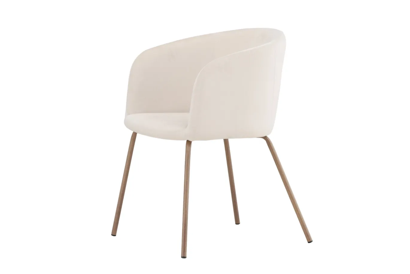 Fjôrd Eetkamerstoel Berit Cream Velvet/Walnoot