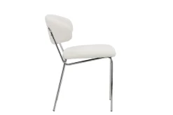 Fjôrd Eetkamerstoel Chico Wit/Chrome Bouclé