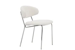 Fjôrd Eetkamerstoel Chico Wit/Chrome Bouclé