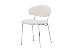 Fjôrd Eetkamerstoel Chico Wit/Chrome Bouclé