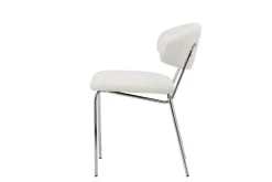 Fjôrd Eetkamerstoel Chico Wit/Chrome Bouclé