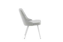 Fjôrd Eetkamerstoel Deluxe Wit/Lichtgrijs Stof