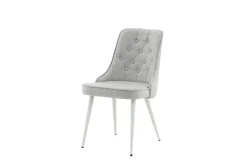 Fjôrd Eetkamerstoel Deluxe Wit/Lichtgrijs Stof