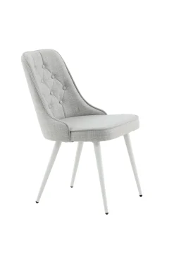 Fjôrd Eetkamerstoel Deluxe Wit/Lichtgrijs Stof