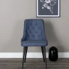 Fjôrd Eetkamerstoel Deluxe Zwart/Blauw Stof