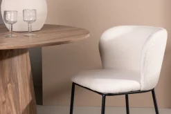 Fjôrd Eetkamerstoel Edina Zwart/Wit Boucle