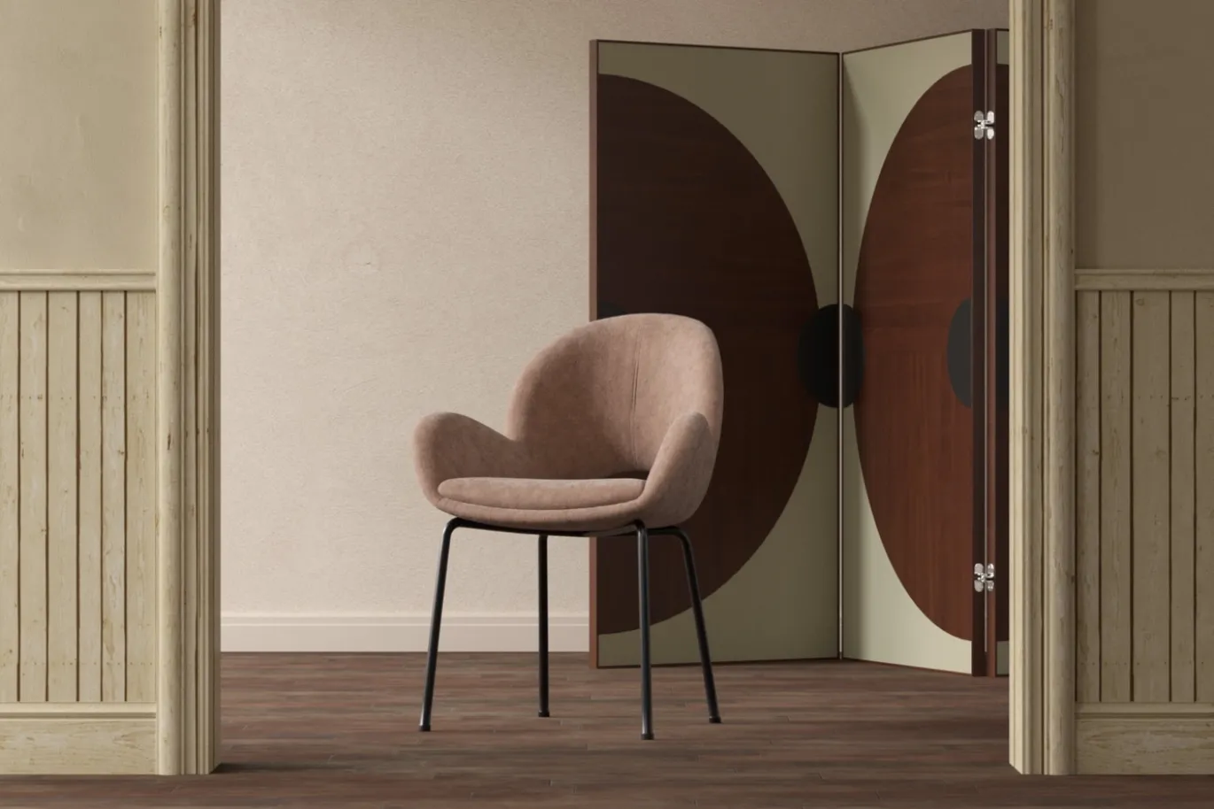 Fjôrd Eetkamerstoel Florensa Polyester Velvet Bruin
