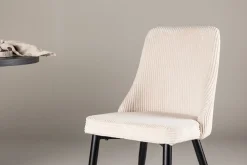 Fjôrd Eetkamerstoel Leone Zwart/Beige Corduroy