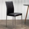 Fjôrd Eetkamerstoel Lily Chromed/ Zwart Pu