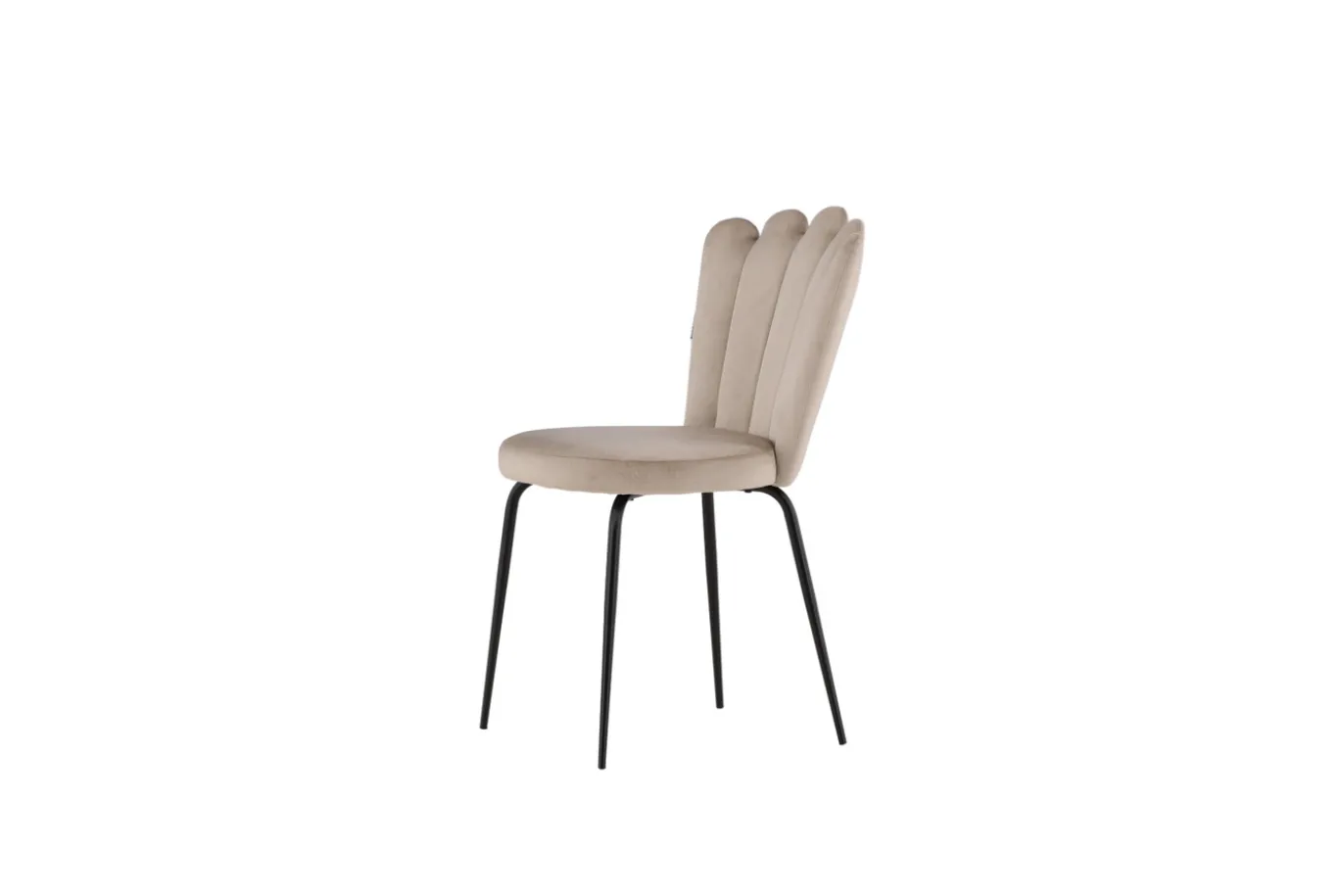 Fjôrd Eetkamerstoel Limhamn Licht Zwart/Beige Velvet