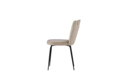 Fjôrd Eetkamerstoel Limhamn Licht Zwart/Beige Velvet