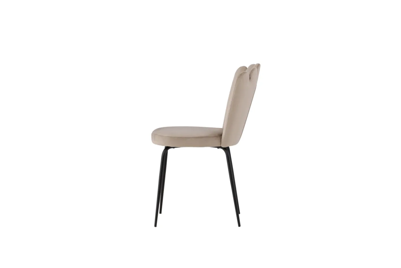 Fjôrd Eetkamerstoel Limhamn Licht Zwart/Beige Velvet