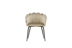 Fjôrd Eetkamerstoel Limhamn Zwart/Beige Velvet