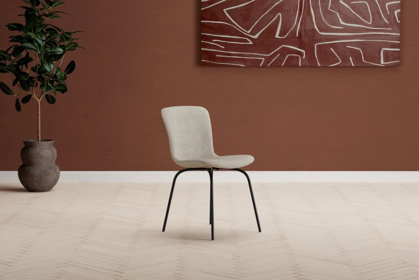 Fjôrd Eetkamerstoel Linus Bouclé Beige