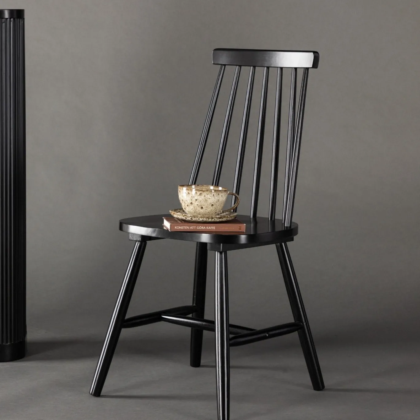 Fjôrd Eetkamerstoel Lönneberga Zwarts Solid Rubber Hout