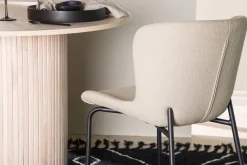 Fjôrd Eetkamerstoel Modesto Zwart/Beige Boucle
