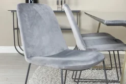 Fjôrd Eetkamerstoel Muce Zwart/Grijs Velvet