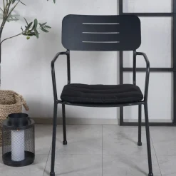 Fjôrd Eetkamerstoel Nicke Armrest Zwart Staal