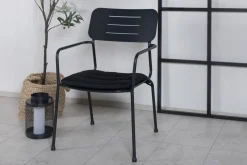 Fjôrd Eetkamerstoel Nicke Armrest Zwart Staal