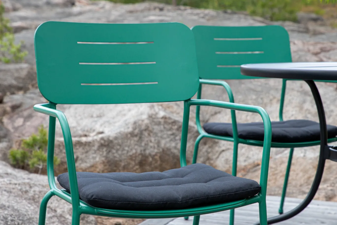 Fjôrd Eetkamerstoel Nicke Armrest Groen Staal