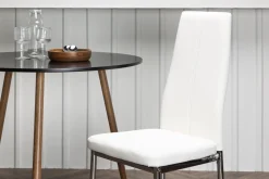 Fjôrd Eetkamerstoel Pastill Zilver Wit Pu
