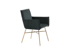 Fjôrd Eetkamerstoel Petra Distressed Koper/Zwart Velvet