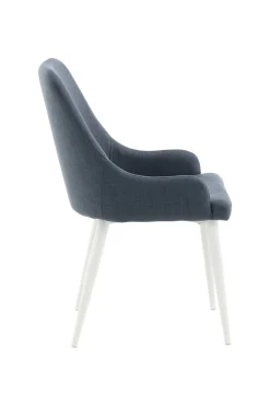 Fjôrd Eetkamerstoel Plaza Wit/Blauw Stof
