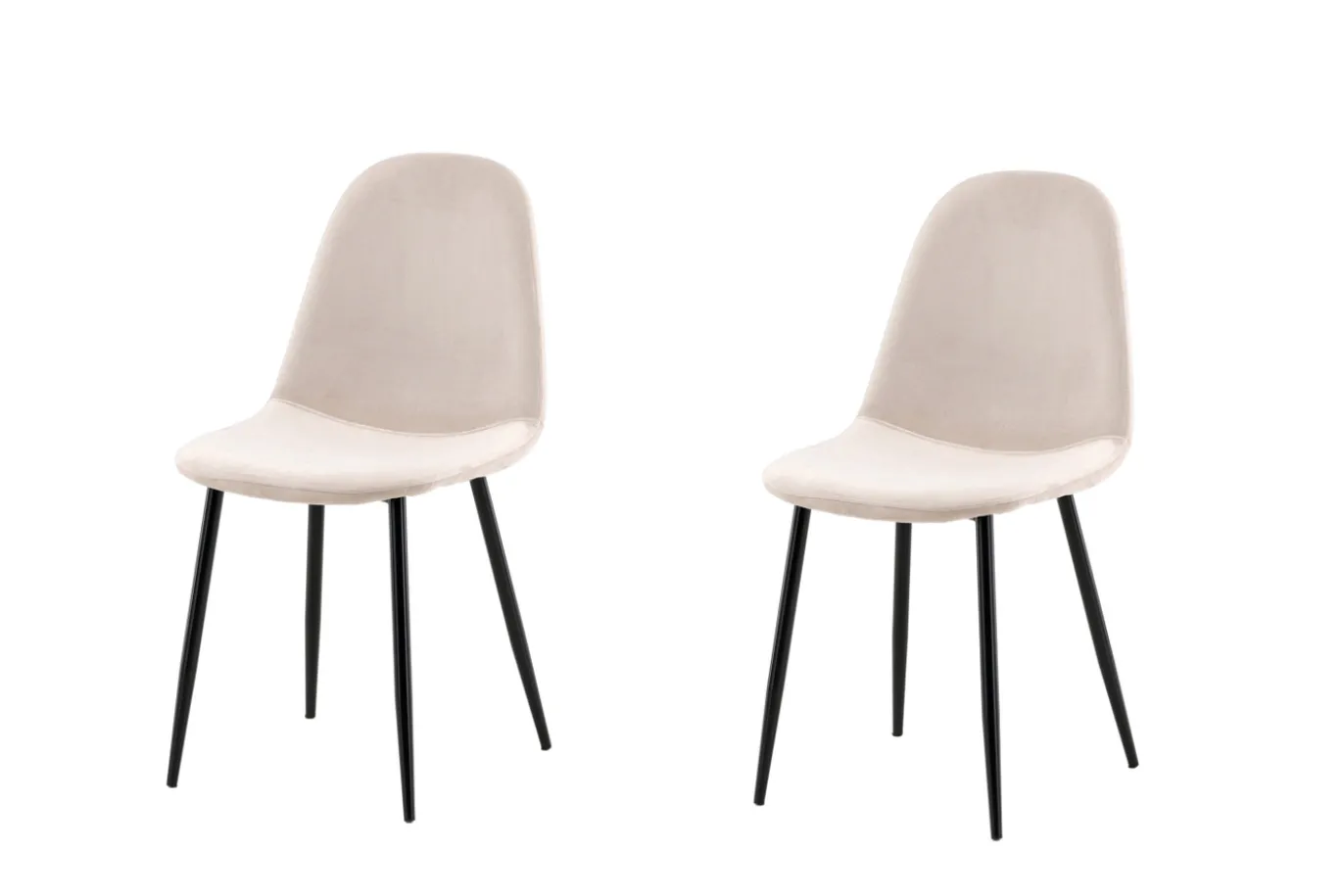 Fjôrd Eetkamerstoel Polar Beige Fluweel