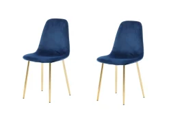 Fjôrd Eetkamerstoel Polar Blauw Fluweel
