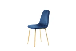 Fjôrd Eetkamerstoel Polar Blauw Fluweel