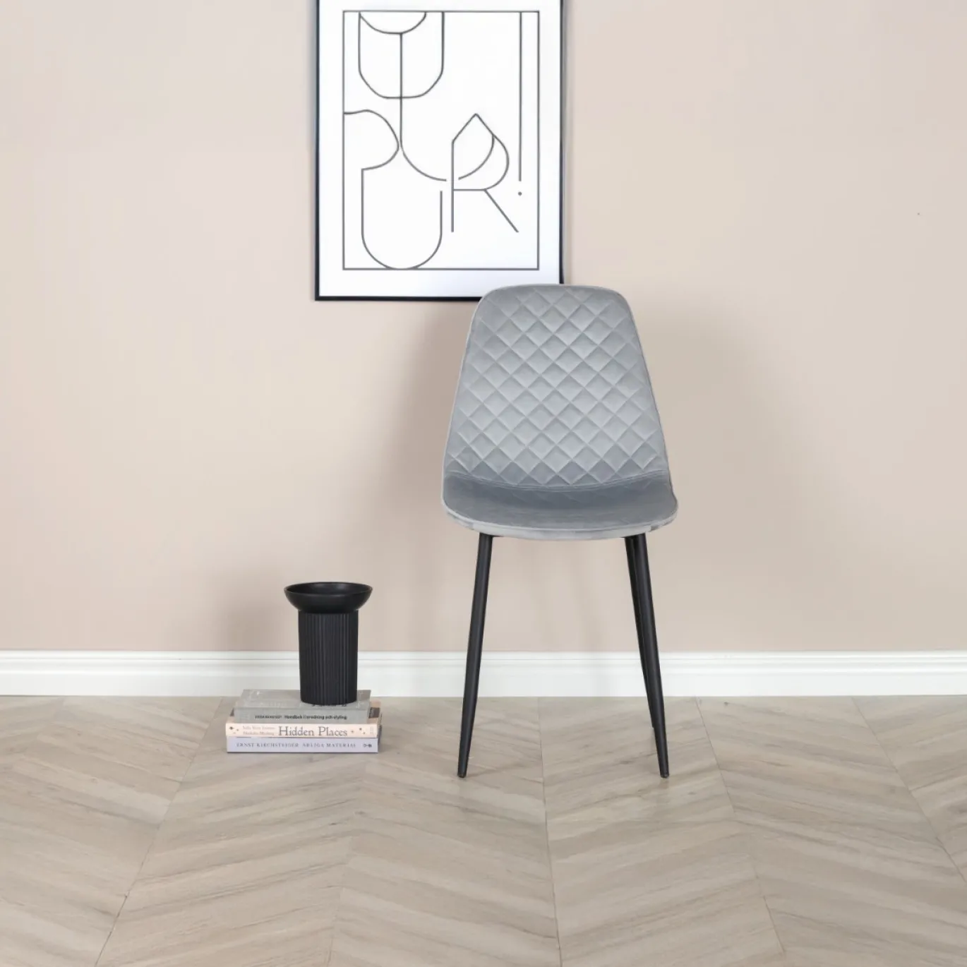 Fjôrd Eetkamerstoel Polar Grijs Velvet