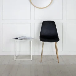 Fjôrd Eetkamerstoel Polar Zwart/Goud Fluweel