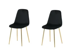 Fjôrd Eetkamerstoel Polar Zwart/Goud Fluweel