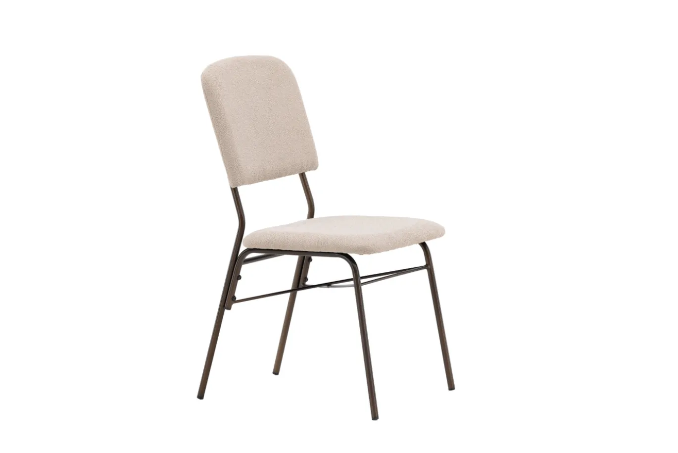 Fjôrd Eetkamerstoel Seda Mat Bruin Beige Stof