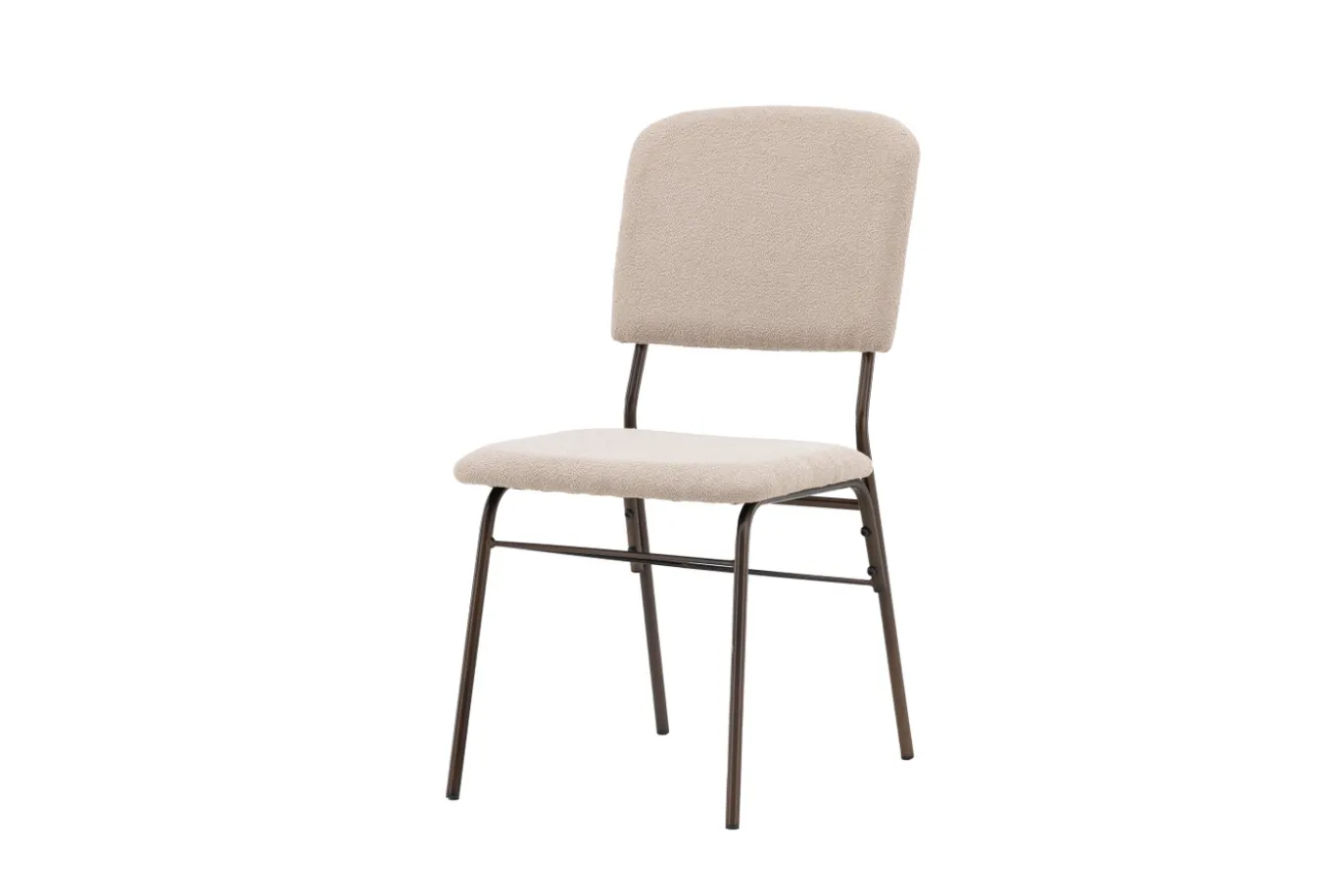 Fjôrd Eetkamerstoel Seda Mat Bruin Beige Stof