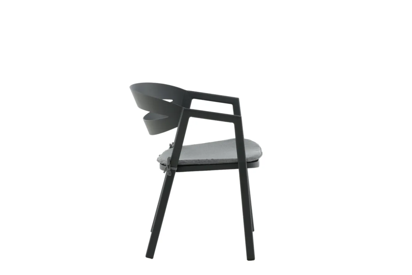 Fjôrd Eetkamerstoel Slit Kussen- Zwart /Grijs Aluminium