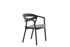 Fjôrd Eetkamerstoel Slit Kussen- Zwart /Grijs Aluminium