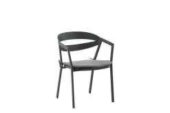 Fjôrd Eetkamerstoel Slit Kussen- Zwart /Grijs Aluminium