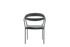 Fjôrd Eetkamerstoel Slit Kussen- Zwart /Grijs Aluminium