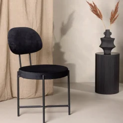 Fjôrd Eetkamerstoel Stella Zwart Velvet