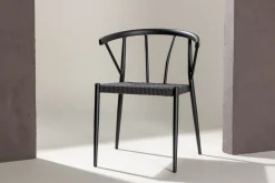 Fjôrd Eetkamerstoel Stina Zwart Alu/wicker