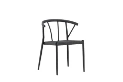 Fjôrd Eetkamerstoel Stina Zwart Alu/wicker