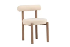 Fjôrd Eetkamerstoel Tillo Wit Bouclé