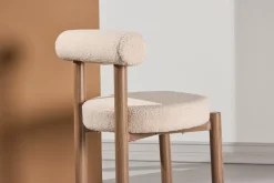 Fjôrd Eetkamerstoel Tillo Wit Bouclé