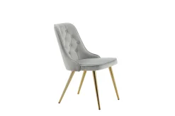 Fjôrd Eetkamerstoel Velvet Deluxe Brushed Koper/Lichtgrijs