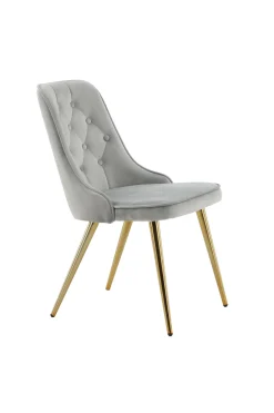 Fjôrd Eetkamerstoel Velvet Deluxe Brushed Koper/Lichtgrijs