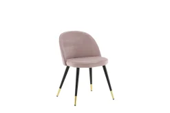 Fjôrd Eetkamerstoel Velvet Dusty Roze met Goud/Zwart