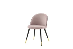 Fjôrd Eetkamerstoel Velvet Dusty Roze met Goud/Zwart